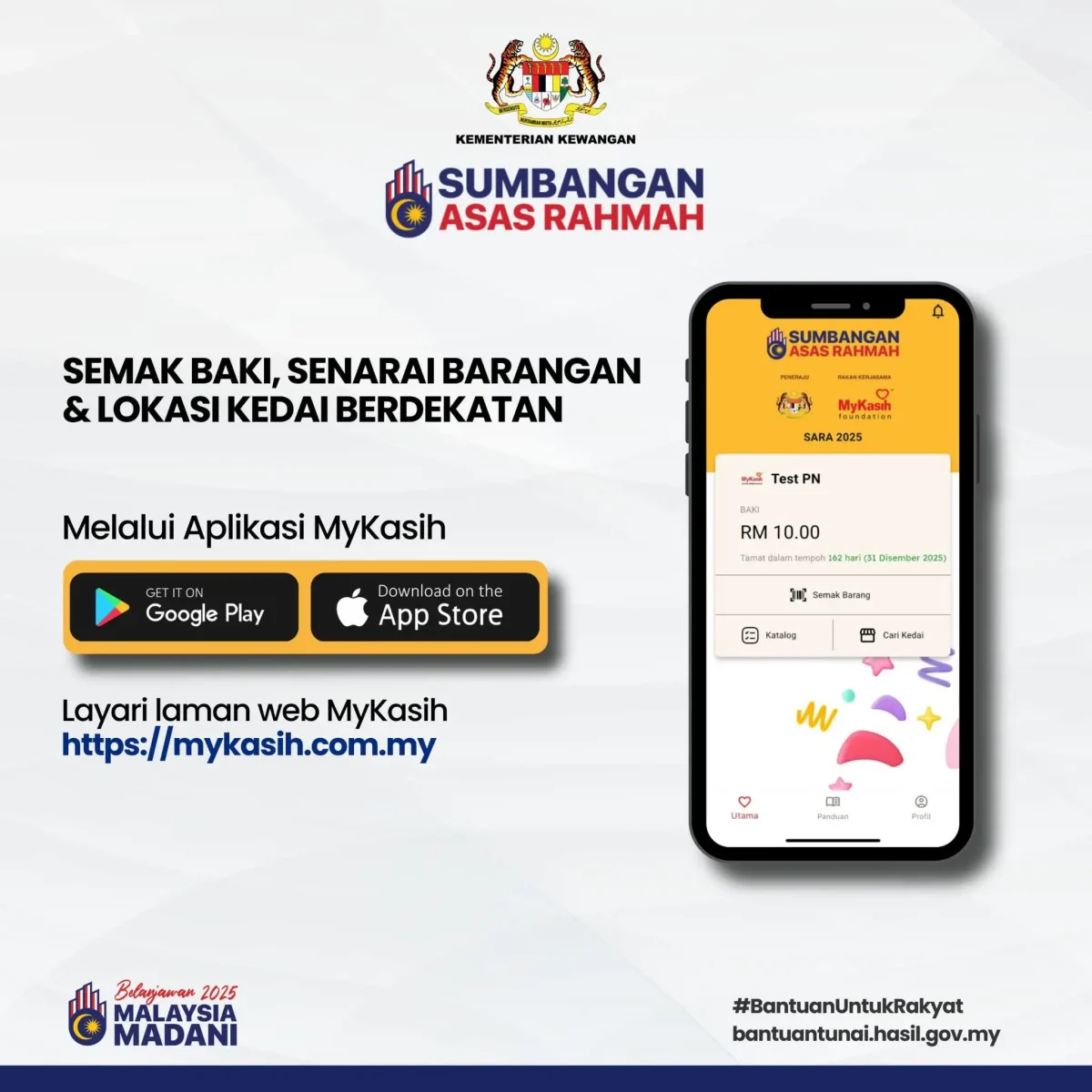 CHECK STATUS SARA MELALUI APLIKASI MYKASIH