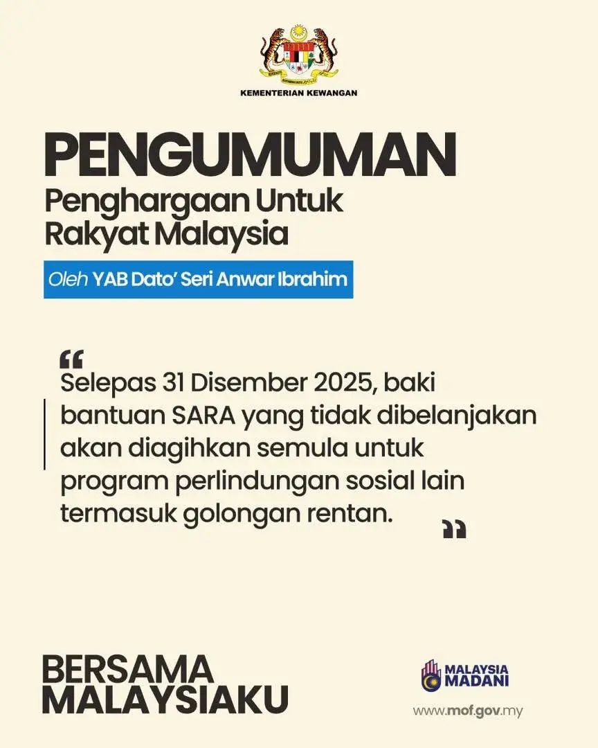 BILA TARIKH BAYARAN SARA MYKASIH DIKREDITKAN