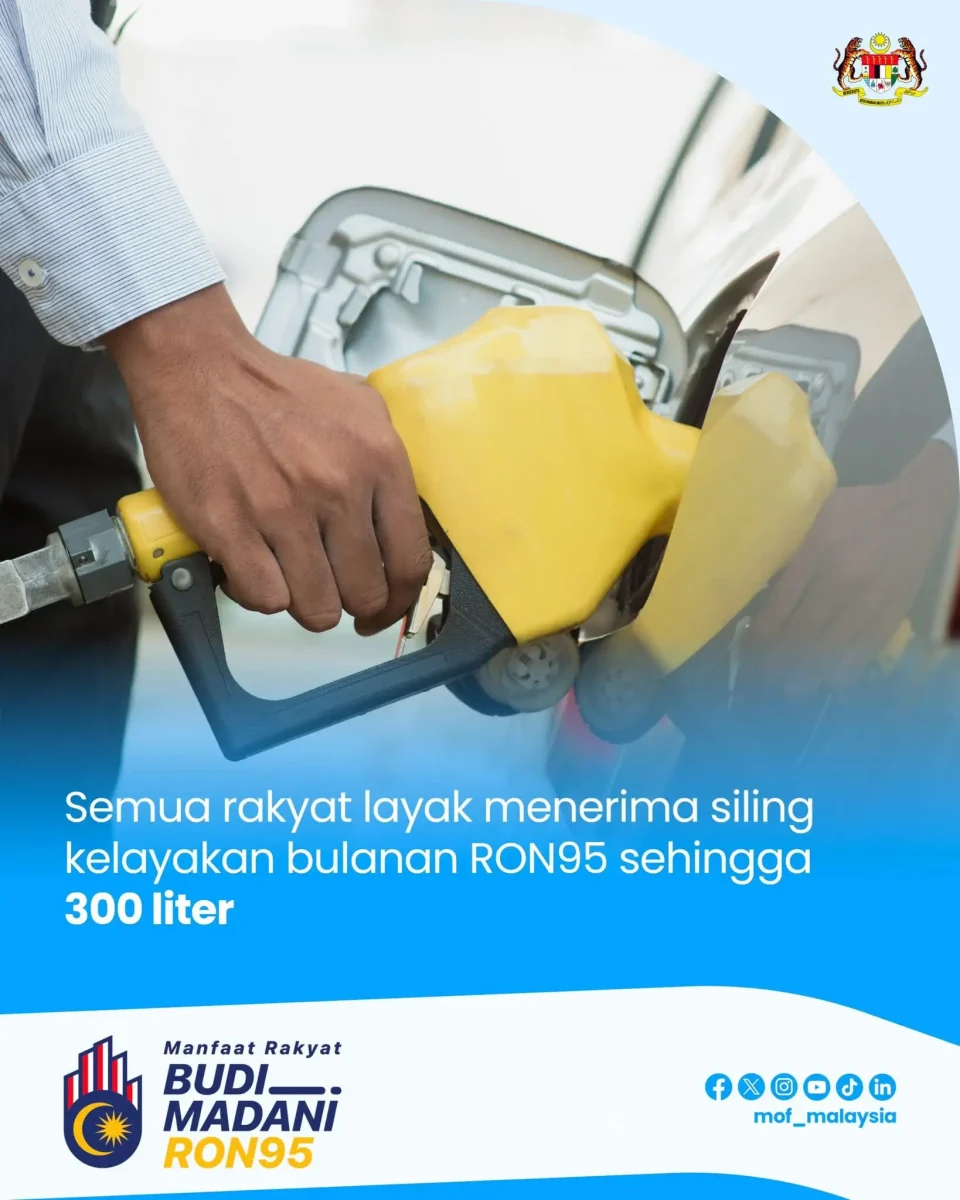 BERAPA JUMLAH BANTUAN SUBSIDI RON95 & HAD PENGGUNAANNYA