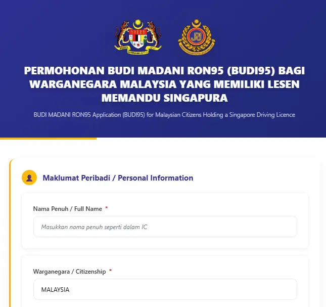 CARA PERMOHONAN BUDI 95 LESEN SG