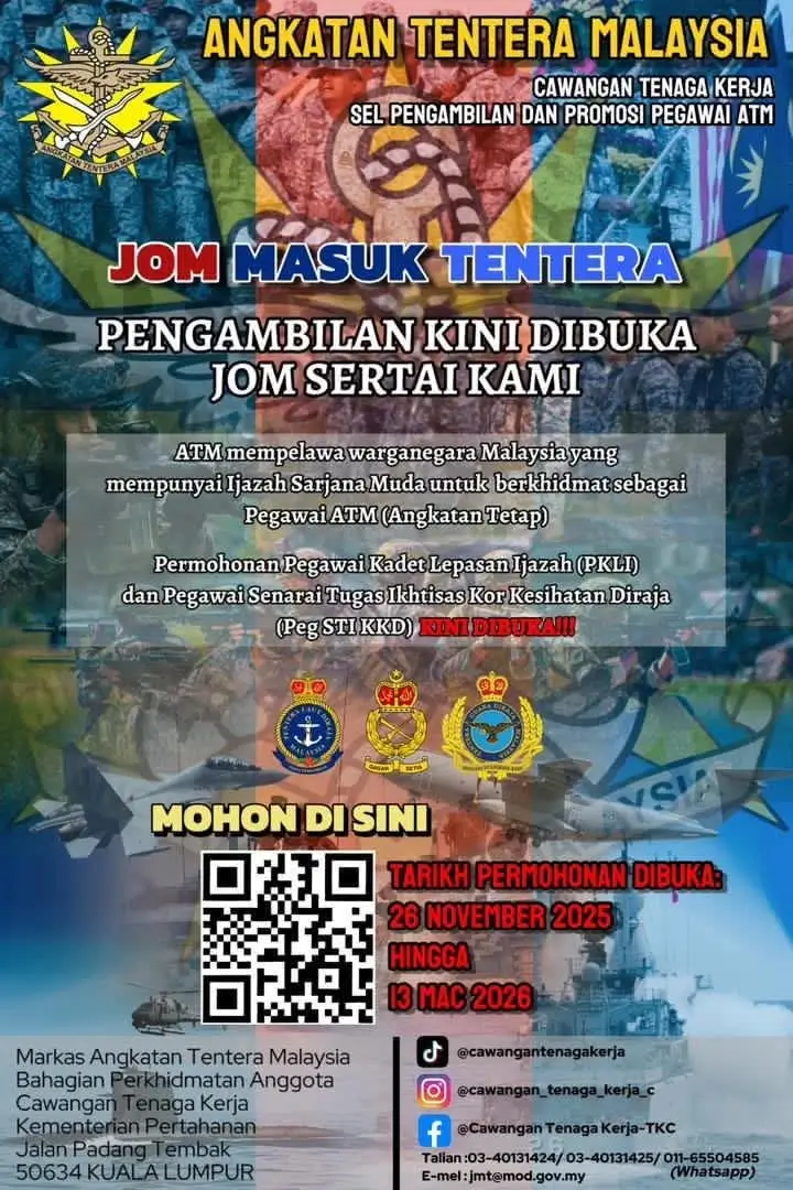 BILA TARIKH PENGAMBILAN ANGKATAN TENTERA MALAYSIA DIBUKA