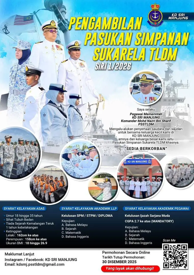 CARA MEMOHON PENGAMBILAN PASUKAN SIMPANAN SUKARELA TLDM 2026