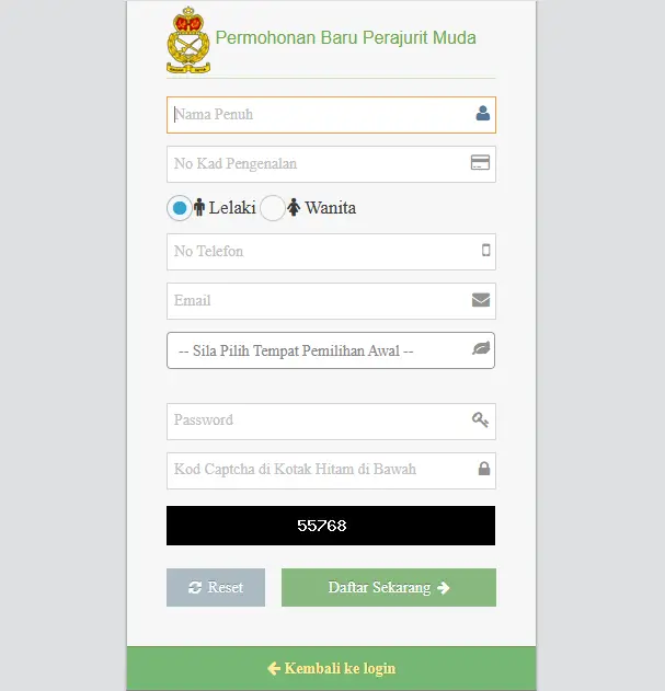 PERMOHONAN TENTERA DARAT 2026