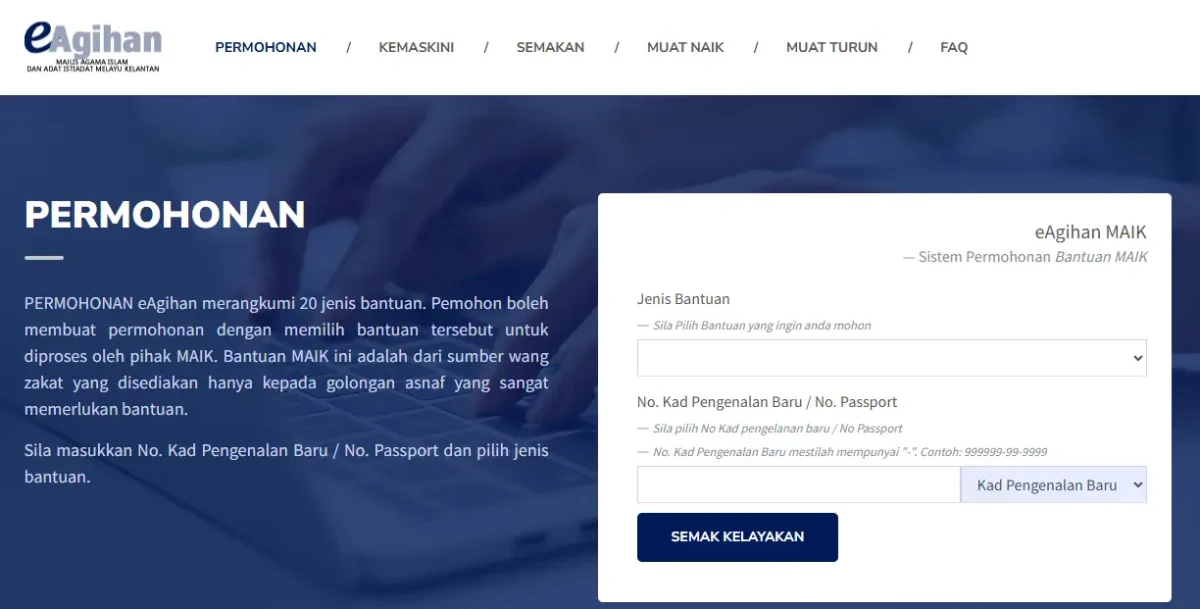 PERMOHONAN BANTUAN MAIK KELANTAN