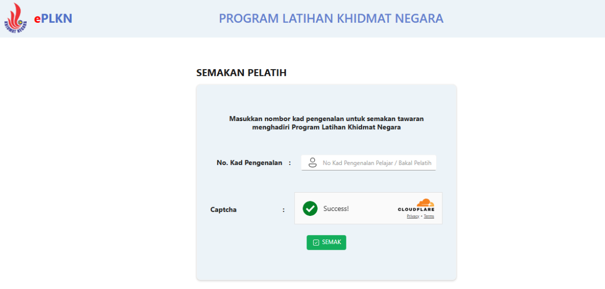 SEMAK KELAYAKAN PLKN