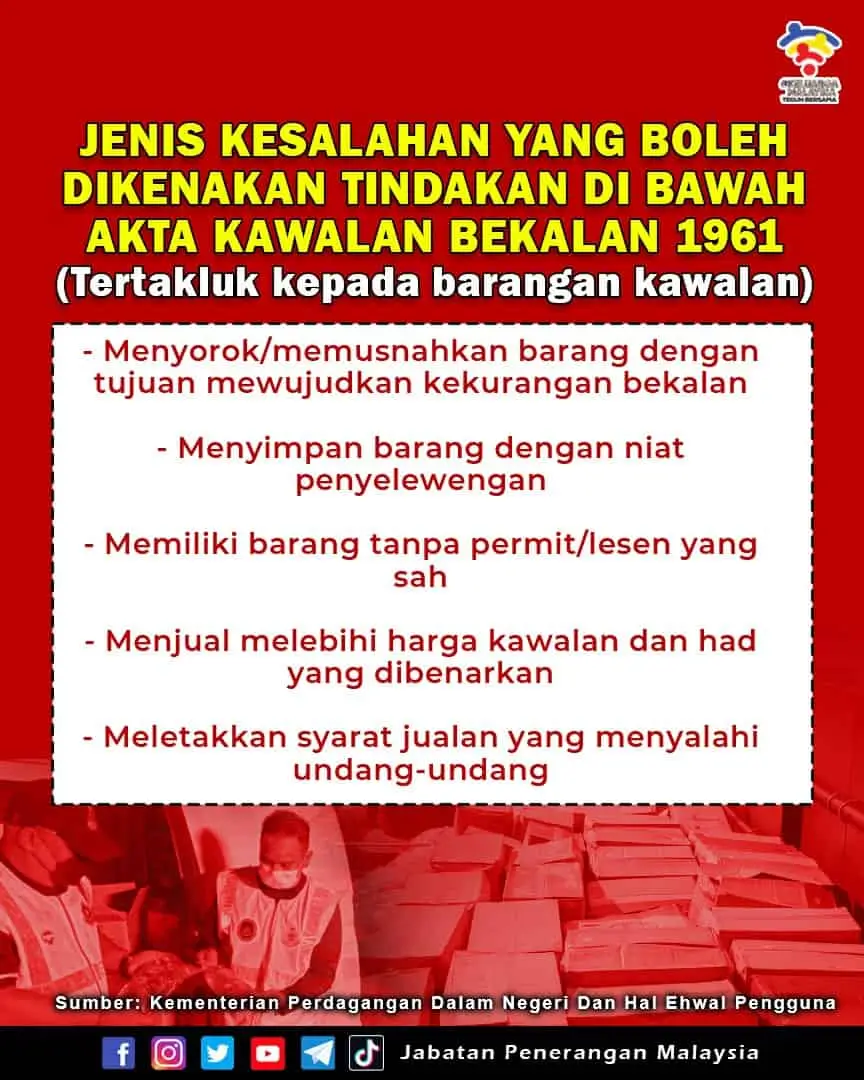JENIS KESALAHAN BAWAH AKTA KAWALAN BEKALAN