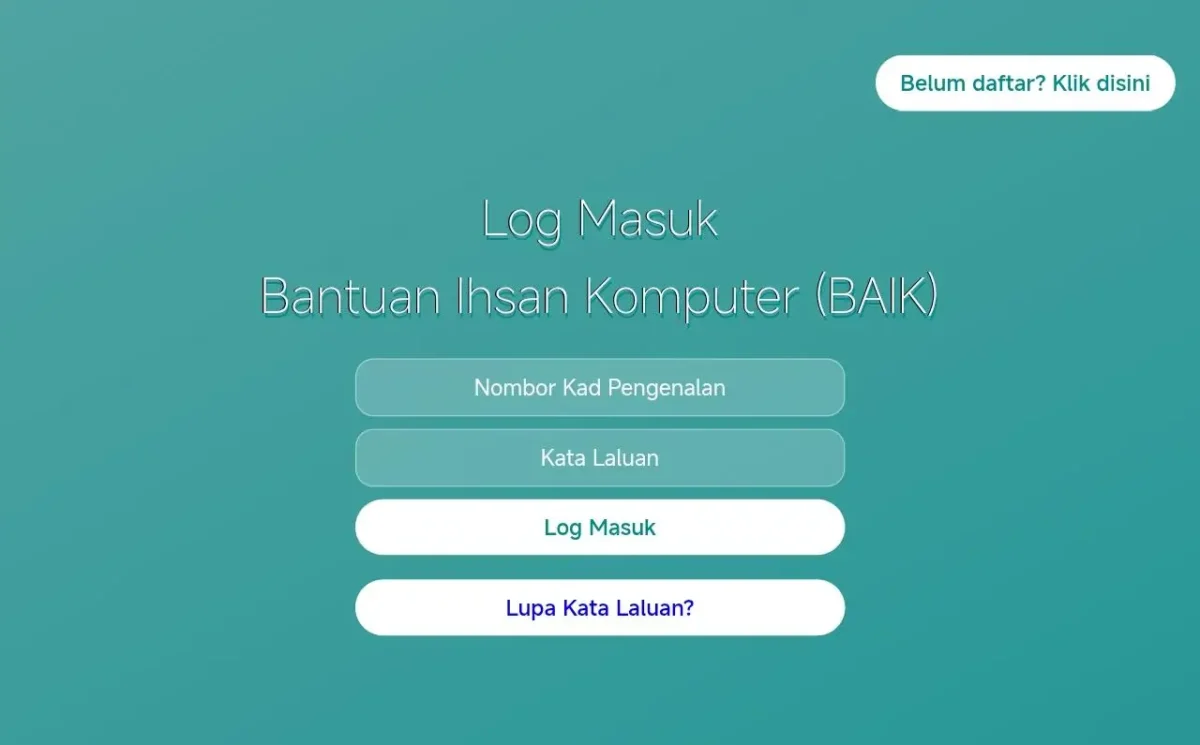 BAIK SABAH PERMOHONAN